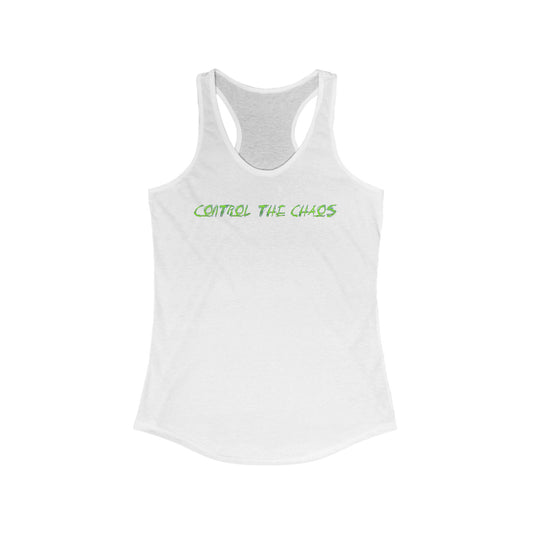 Racerback Tank Top, Control the Chaos, Drift Therapy, Summer Apparel, Gift for Car Enthusiasts, Workout Gear, Relaxed Fit