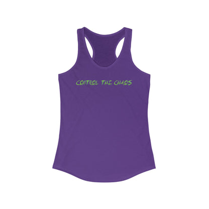 Racerback Tank Top, Control the Chaos, Drift Therapy, Summer Apparel, Gift for Car Enthusiasts, Workout Gear, Relaxed Fit