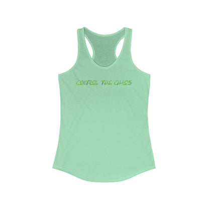 Racerback Tank Top, Control the Chaos, Drift Therapy, Summer Apparel, Gift for Car Enthusiasts, Workout Gear, Relaxed Fit