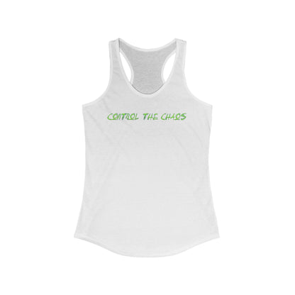 Racerback Tank Top, Control the Chaos, Drift Therapy, Summer Apparel, Gift for Car Enthusiasts, Workout Gear, Relaxed Fit