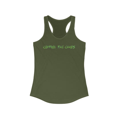 Racerback Tank Top, Control the Chaos, Drift Therapy, Summer Apparel, Gift for Car Enthusiasts, Workout Gear, Relaxed Fit