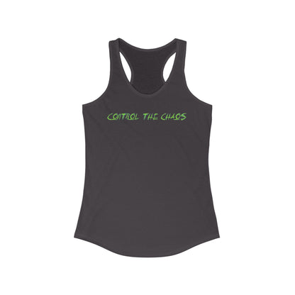Racerback Tank Top, Control the Chaos, Drift Therapy, Summer Apparel, Gift for Car Enthusiasts, Workout Gear, Relaxed Fit