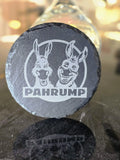 Pahrump Burro Round Slate Coasters – Laser Engraved Natural Stone Coasters – Modern Home & Bar Décor