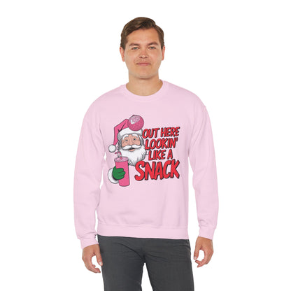 Festive Santa Christmas Sweatshirt - "Out Here Lookin' Like a Snack"