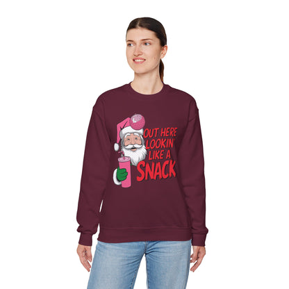 Festive Santa Christmas Sweatshirt - "Out Here Lookin' Like a Snack"