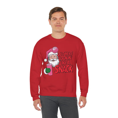 Festive Santa Christmas Sweatshirt - "Out Here Lookin' Like a Snack"