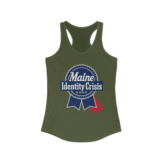Identity Crisis Women's Racerback Tank Pabst Blue Ribbon Edition