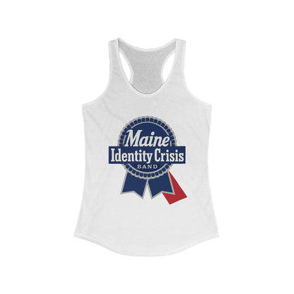 Identity Crisis Women's Racerback Tank Pabst Blue Ribbon Edition