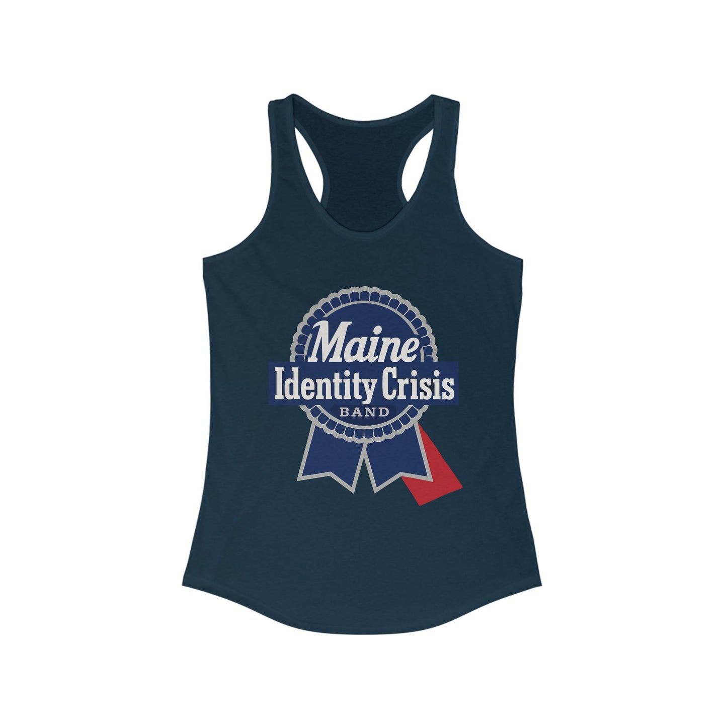 Identity Crisis Women's Racerback Tank Pabst Blue Ribbon Edition