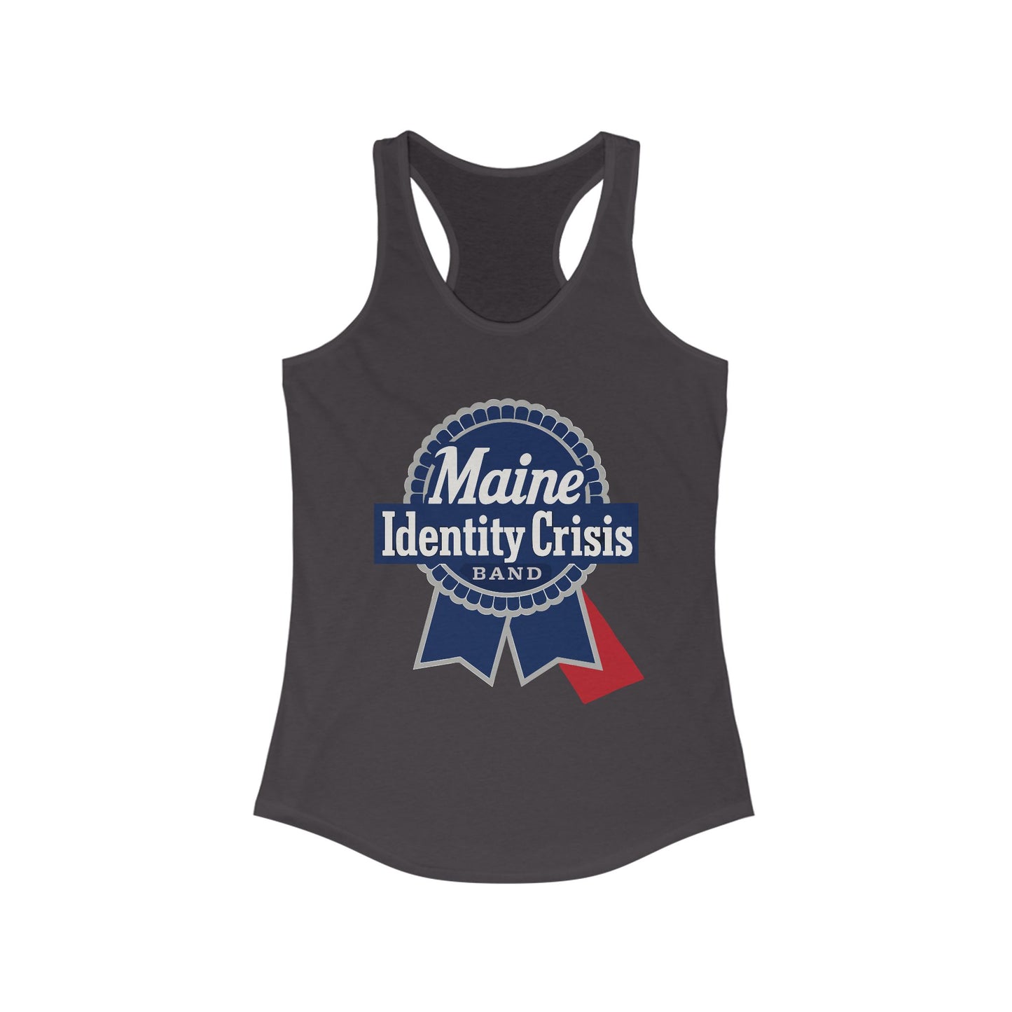 Identity Crisis Women's Racerback Tank Pabst Blue Ribbon Edition