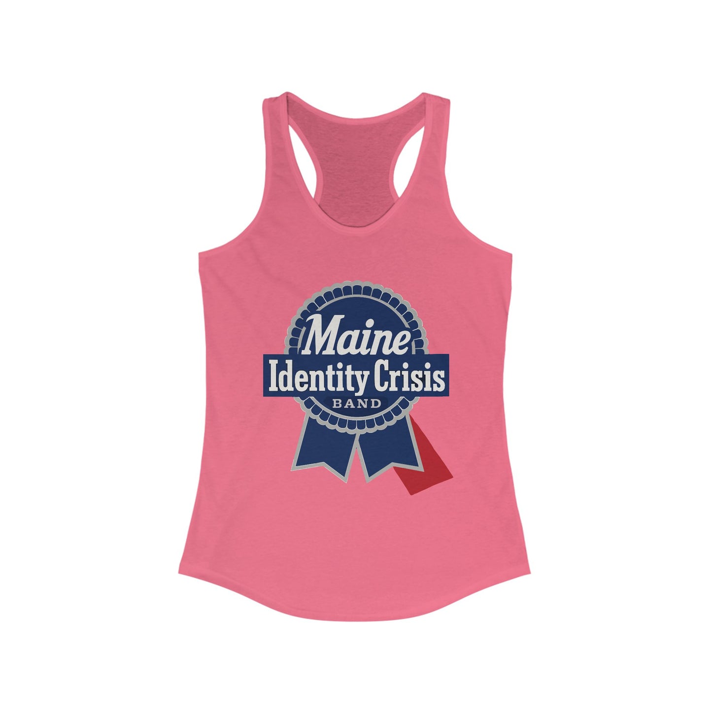 Identity Crisis Women's Racerback Tank Pabst Blue Ribbon Edition