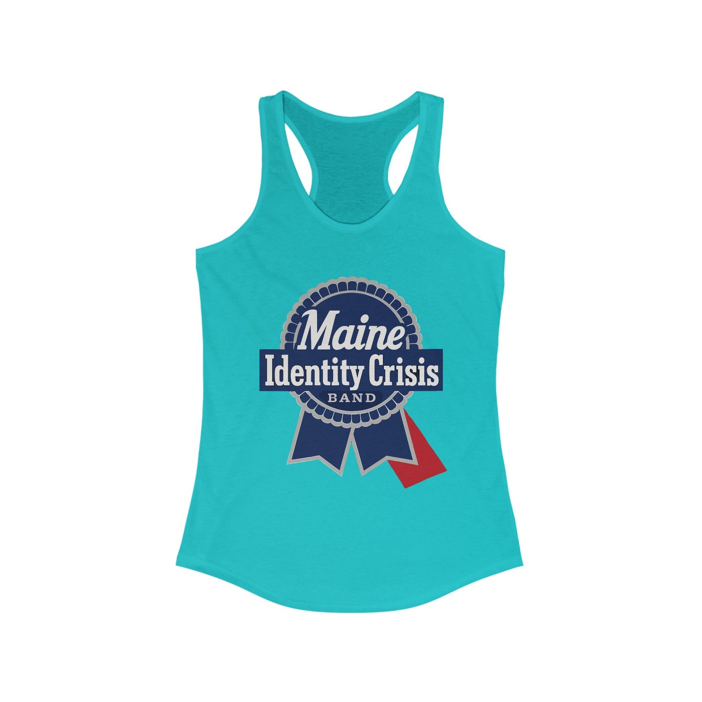 Identity Crisis Women's Racerback Tank Pabst Blue Ribbon Edition