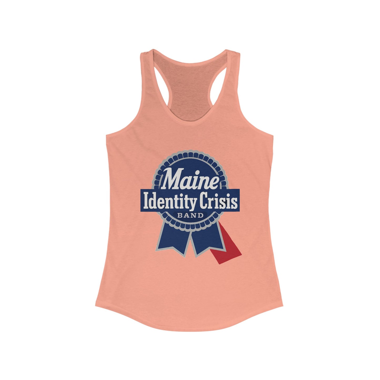 Identity Crisis Women's Racerback Tank Pabst Blue Ribbon Edition