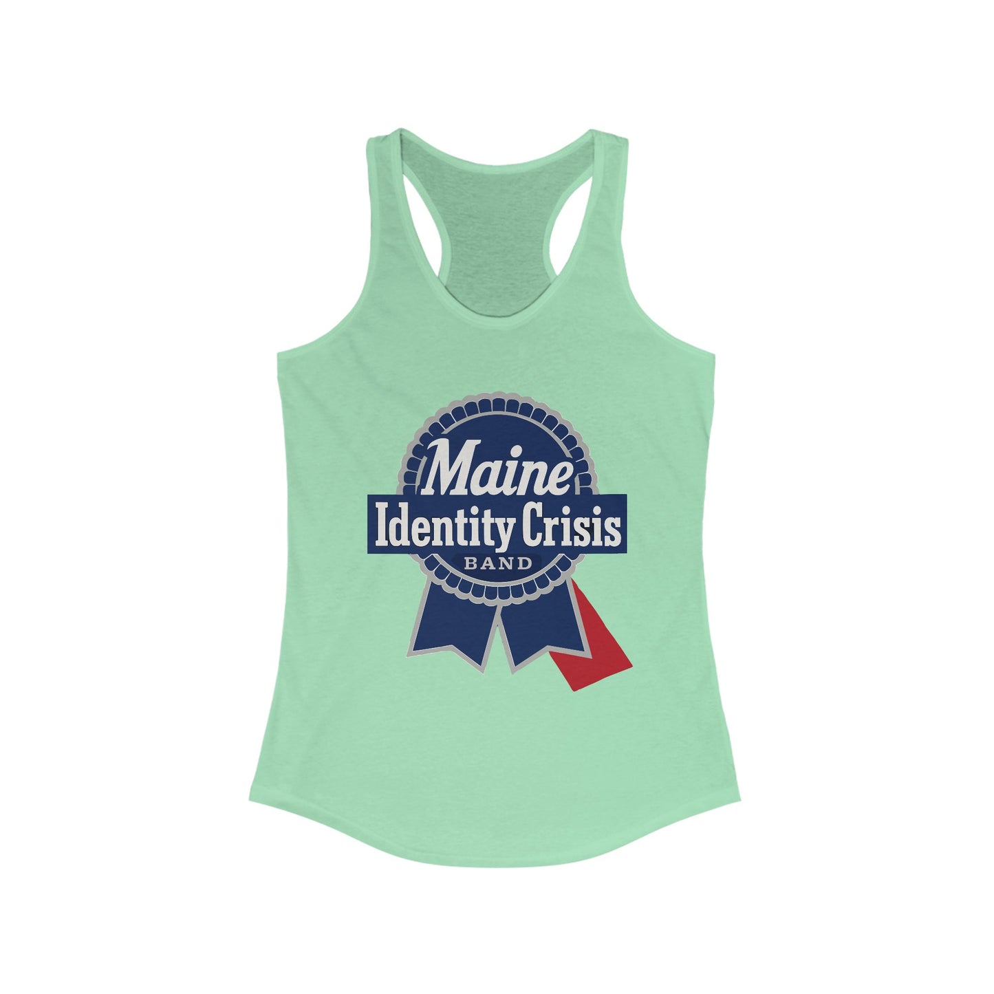 Identity Crisis Women's Racerback Tank Pabst Blue Ribbon Edition