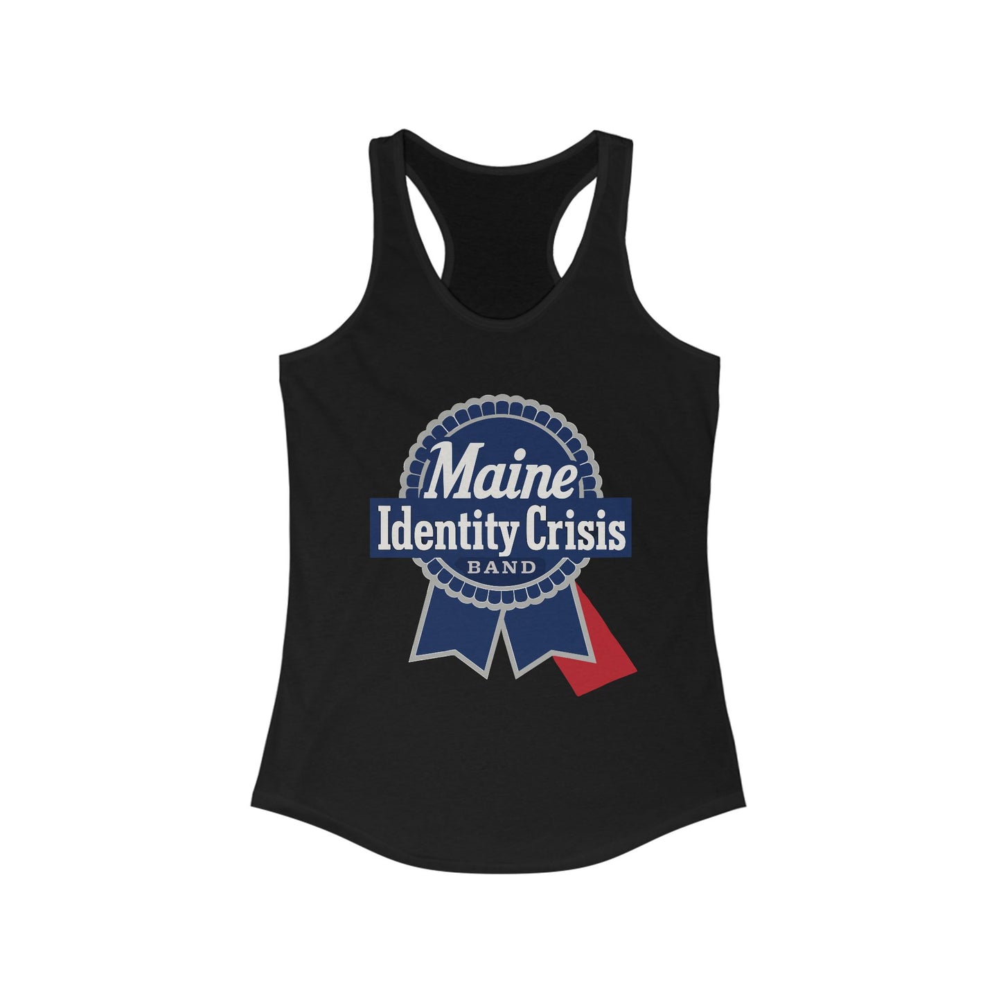 Identity Crisis Women's Racerback Tank Pabst Blue Ribbon Edition