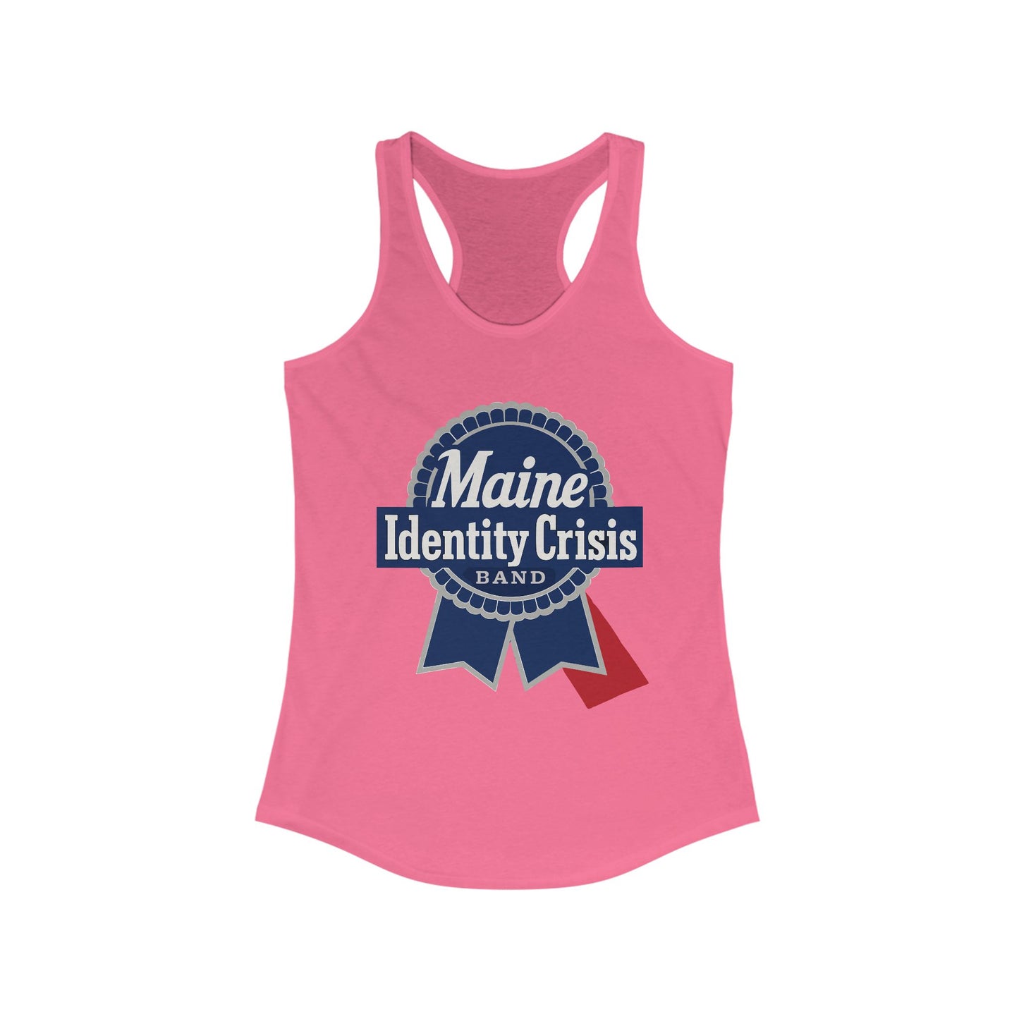 Identity Crisis Women's Racerback Tank Pabst Blue Ribbon Edition