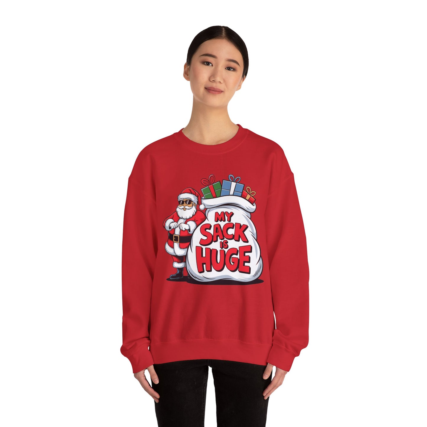 Funny Christmas Sweatshirt - 'My Sack is Huge'