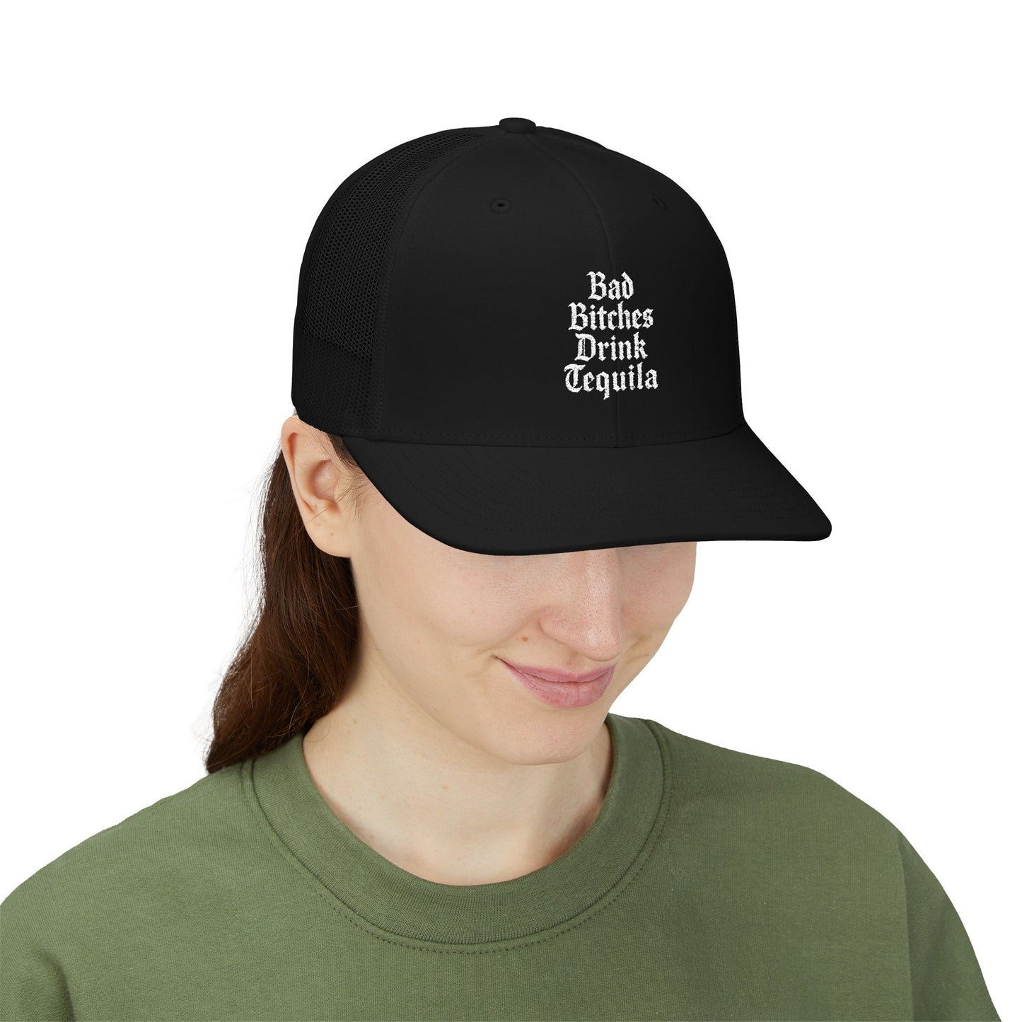Bad Bitches Drink Tequila Snapback Trucker Cap