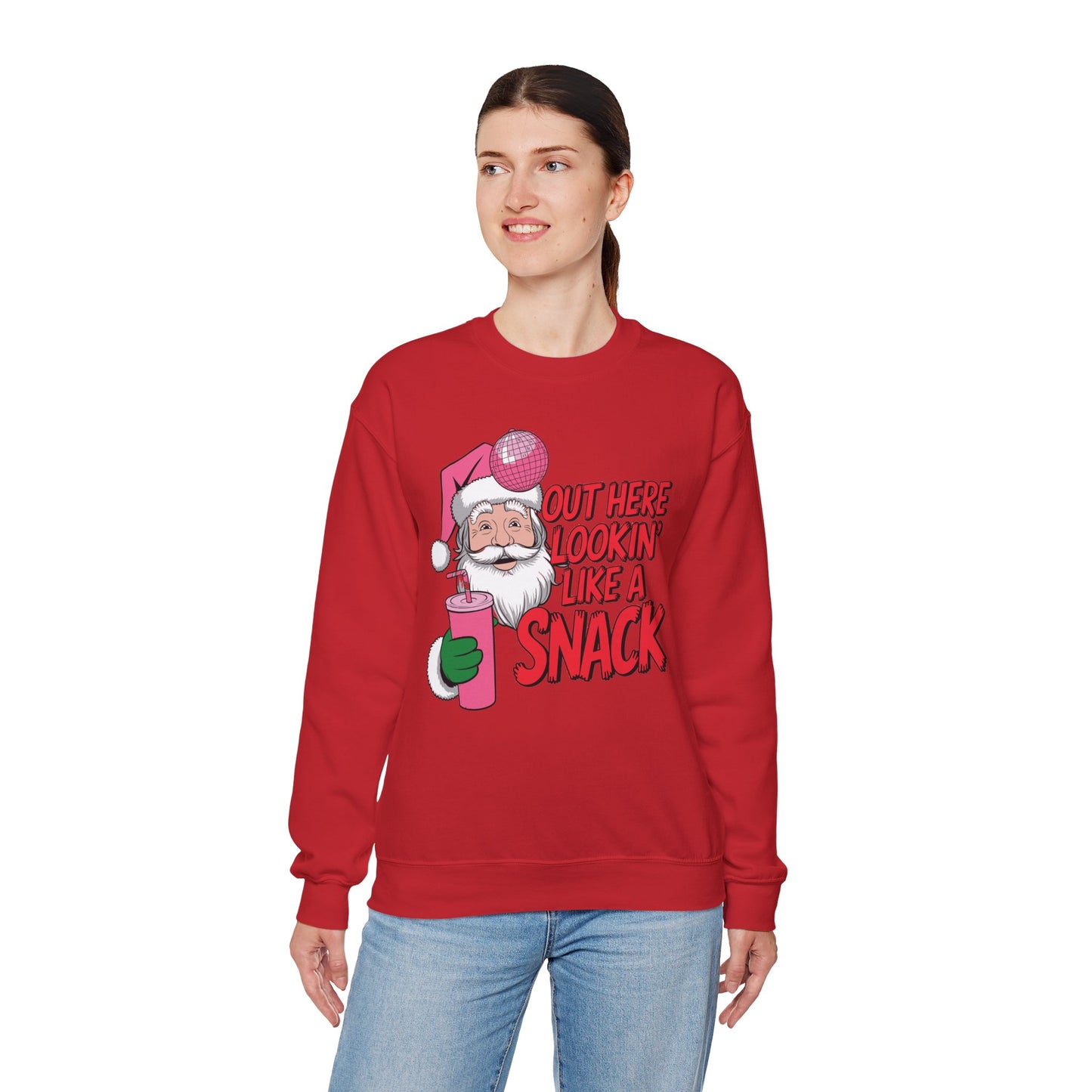Festive Santa Christmas Sweatshirt - "Out Here Lookin' Like a Snack"