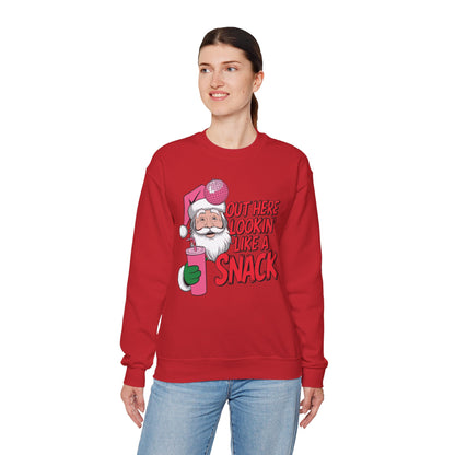 Festive Santa Christmas Sweatshirt - "Out Here Lookin' Like a Snack"
