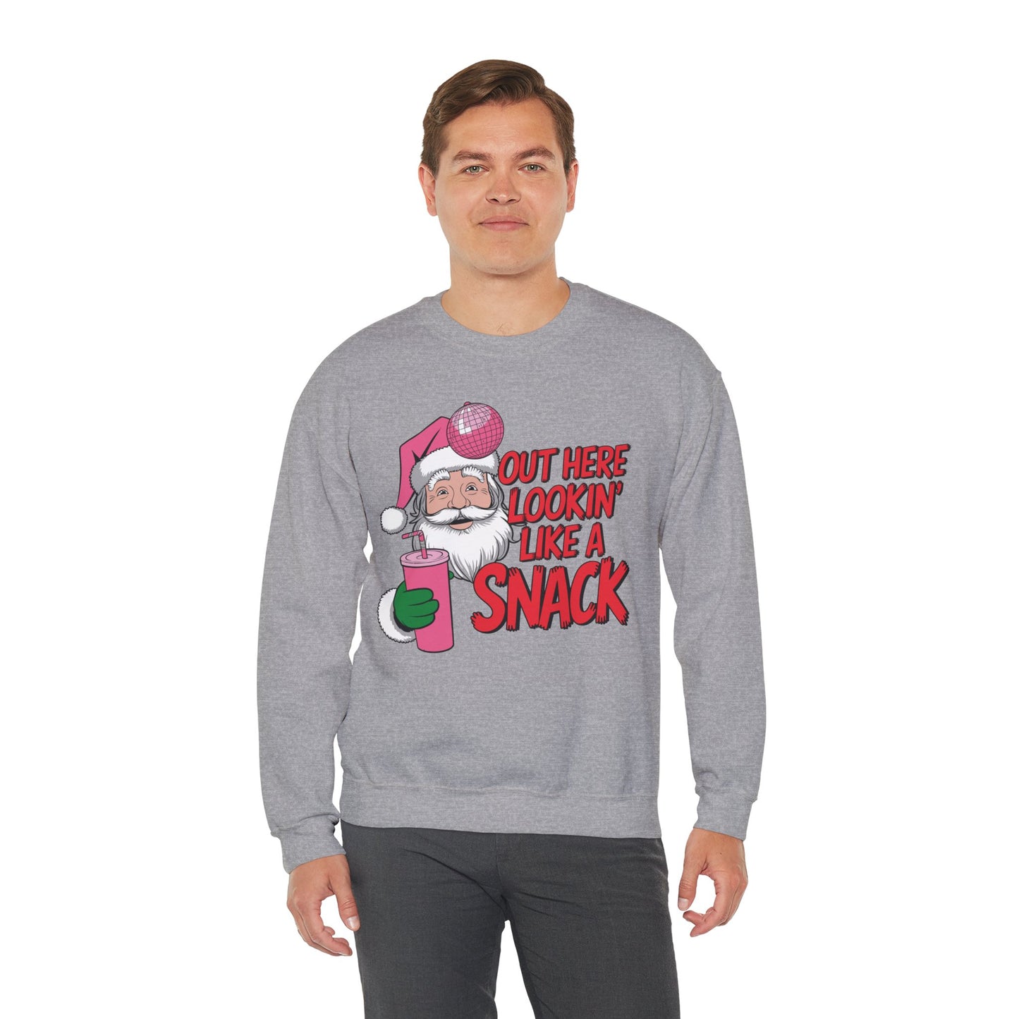 Festive Santa Christmas Sweatshirt - "Out Here Lookin' Like a Snack"