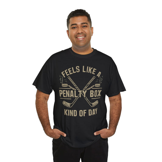 Penalty Box Unisex Heavy Cotton Tee, Funny T-Shirt, Hockey Fan Gift, Sports Apparel, Casual Wear, Game Day Clothing