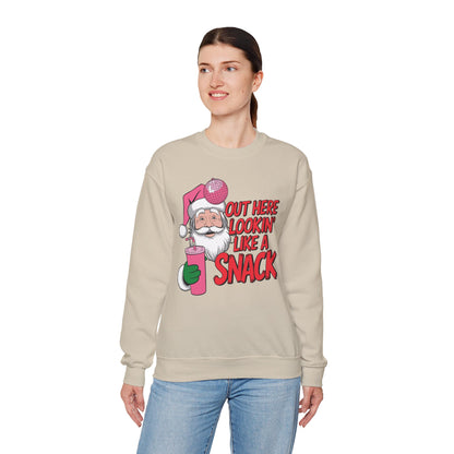 Festive Santa Christmas Sweatshirt - "Out Here Lookin' Like a Snack"