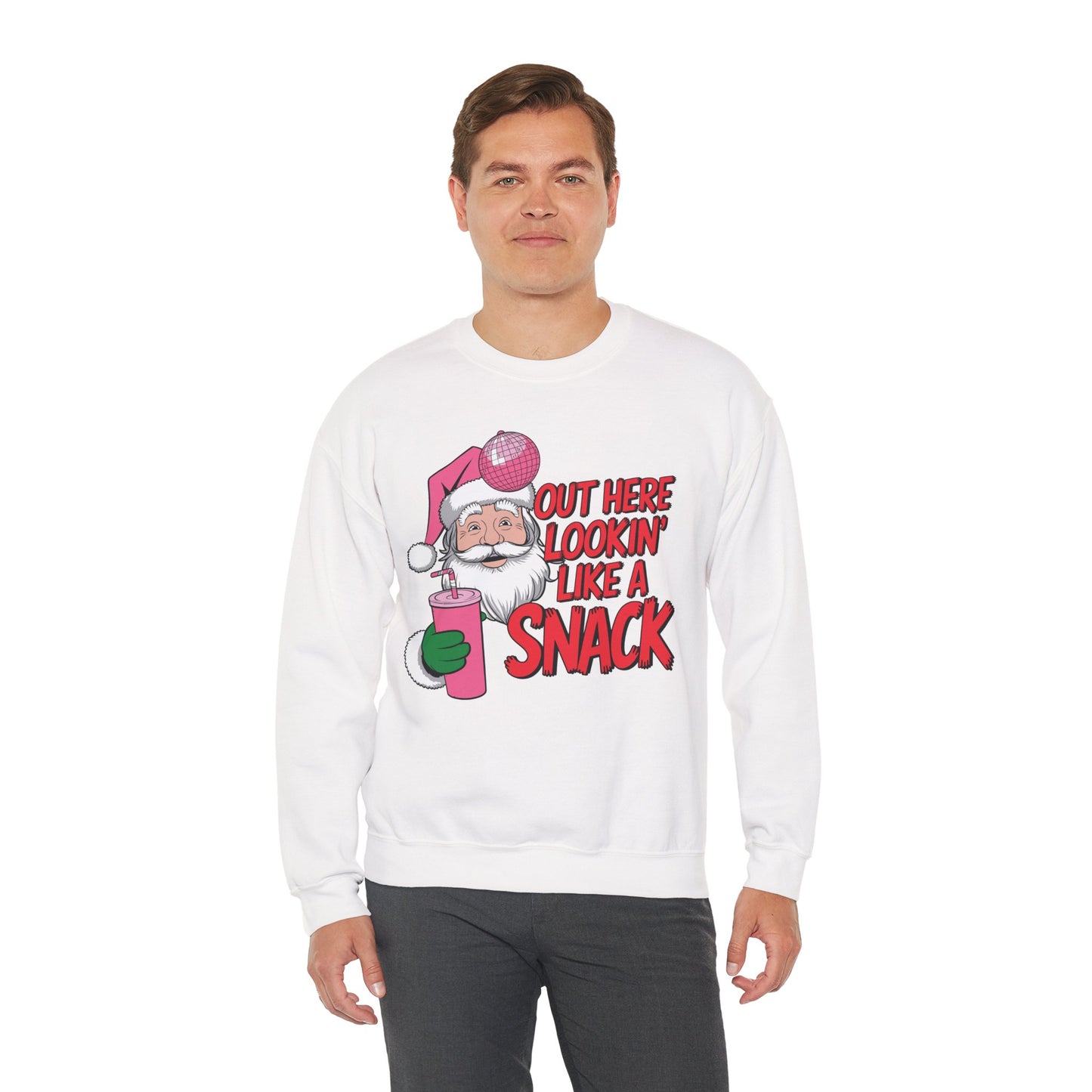 Festive Santa Christmas Sweatshirt - "Out Here Lookin' Like a Snack"
