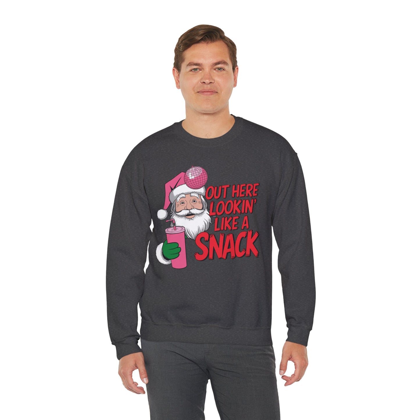 Festive Santa Christmas Sweatshirt - "Out Here Lookin' Like a Snack"