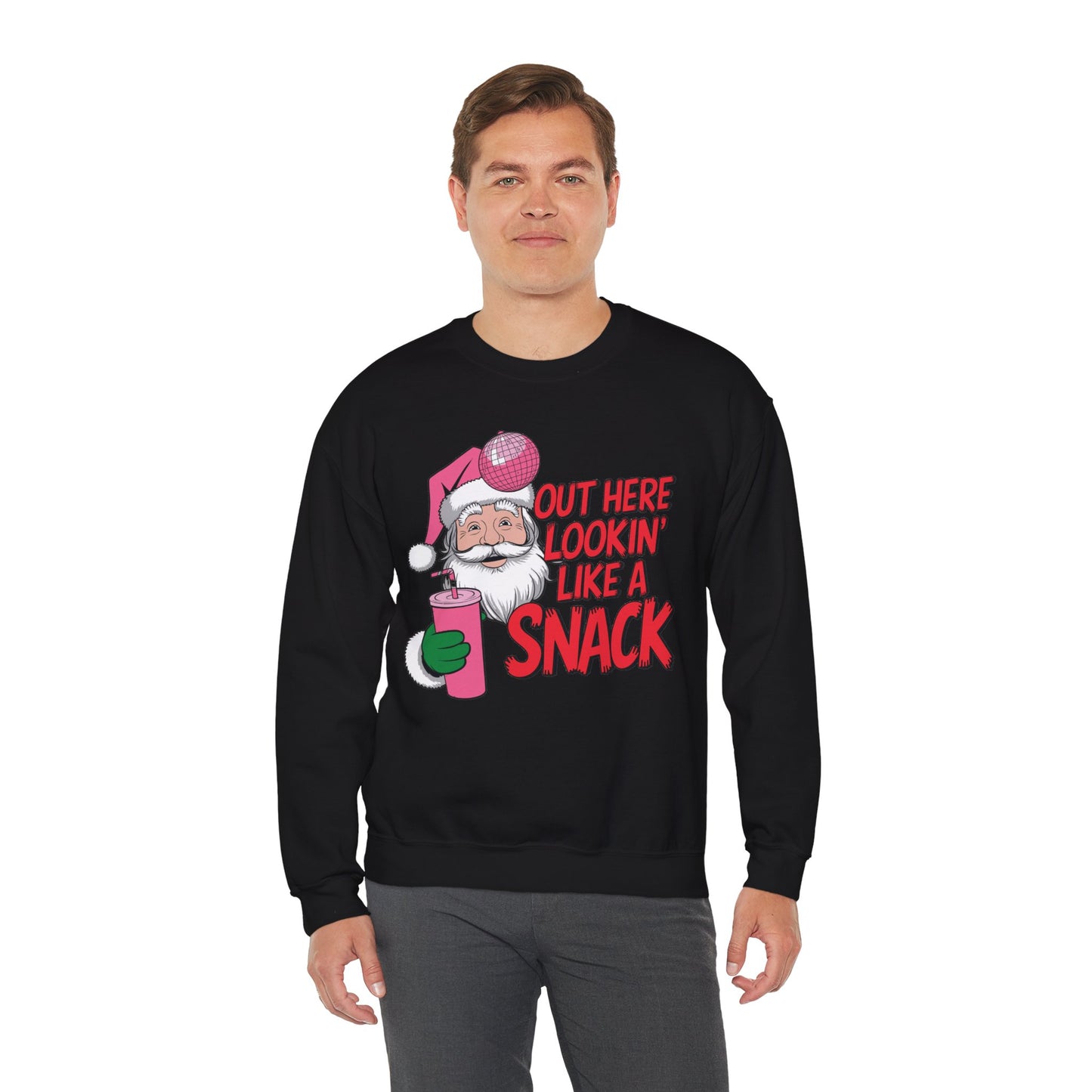 Festive Santa Christmas Sweatshirt - "Out Here Lookin' Like a Snack"