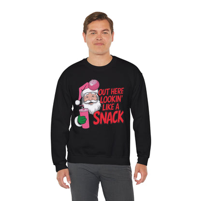 Festive Santa Christmas Sweatshirt - "Out Here Lookin' Like a Snack"