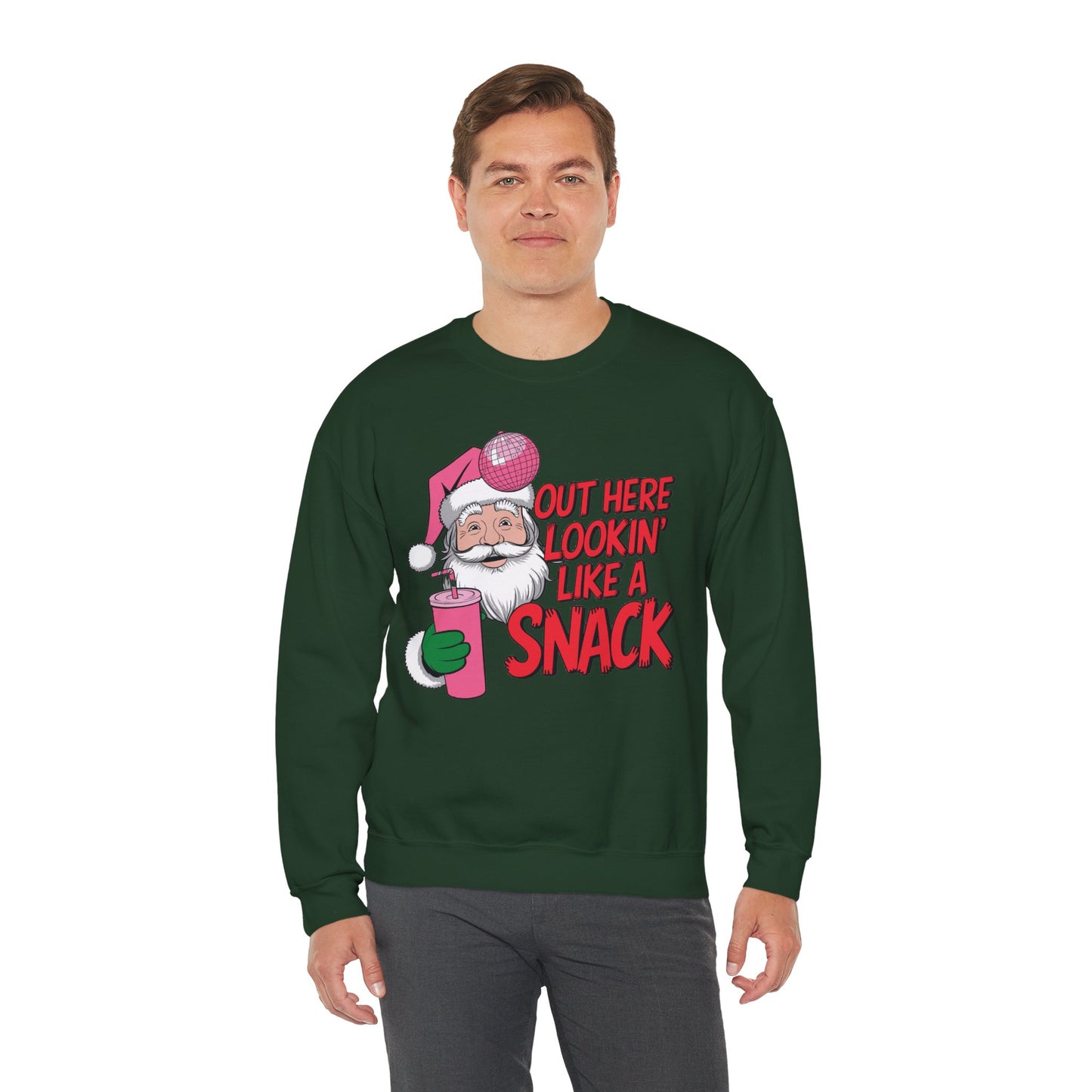 Festive Santa Christmas Sweatshirt - "Out Here Lookin' Like a Snack"