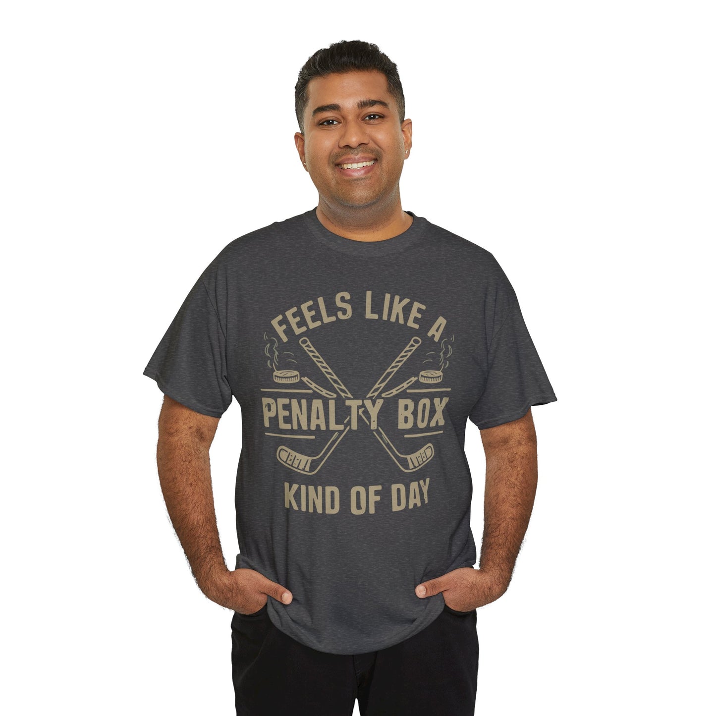 Penalty Box Unisex Heavy Cotton Tee, Funny T-Shirt, Hockey Fan Gift, Sports Apparel, Casual Wear, Game Day Clothing