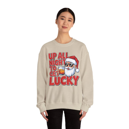 Up All Night to Get Lucky Santa Christmas Sweatshirt