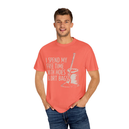 Funny Gardening T-Shirt, Unisex Tee for Garden Lovers, Gifts for Plant Moms, Farmhouse Apparel, Hoes & Dirt Bags Design