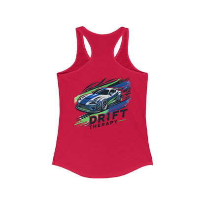 Racerback Tank Top, Control the Chaos, Drift Therapy, Summer Apparel, Gift for Car Enthusiasts, Workout Gear, Relaxed Fit
