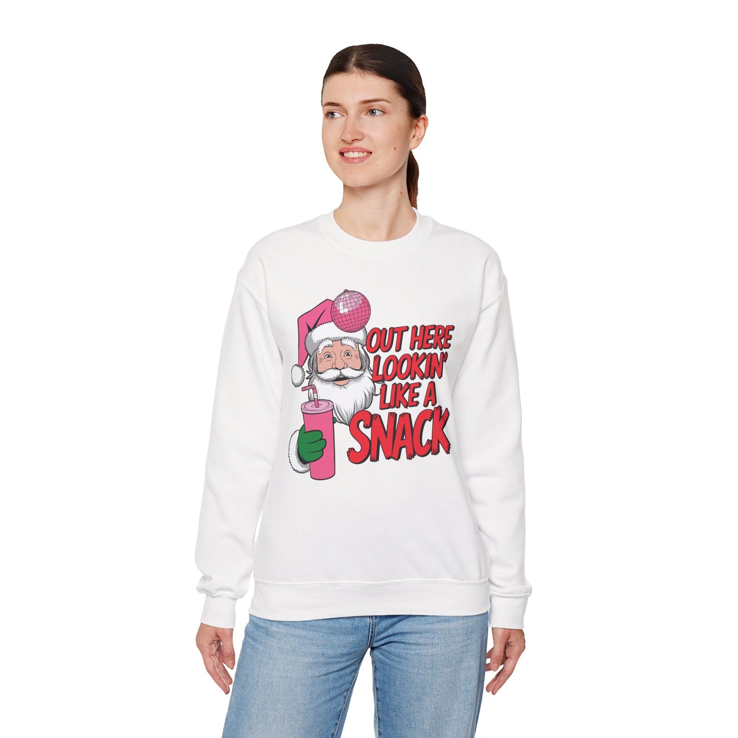Festive Santa Christmas Sweatshirt - "Out Here Lookin' Like a Snack"